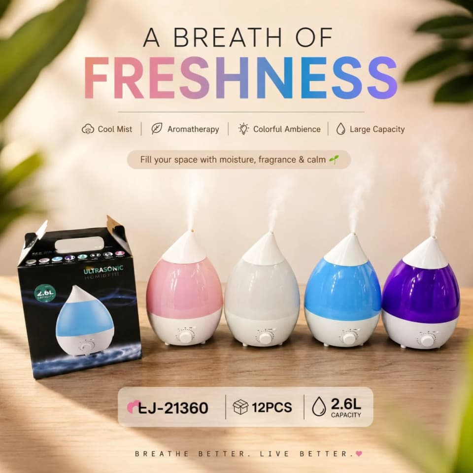 EJ-21360 2.6L Ultrasonic Cool Mist Humidifier
