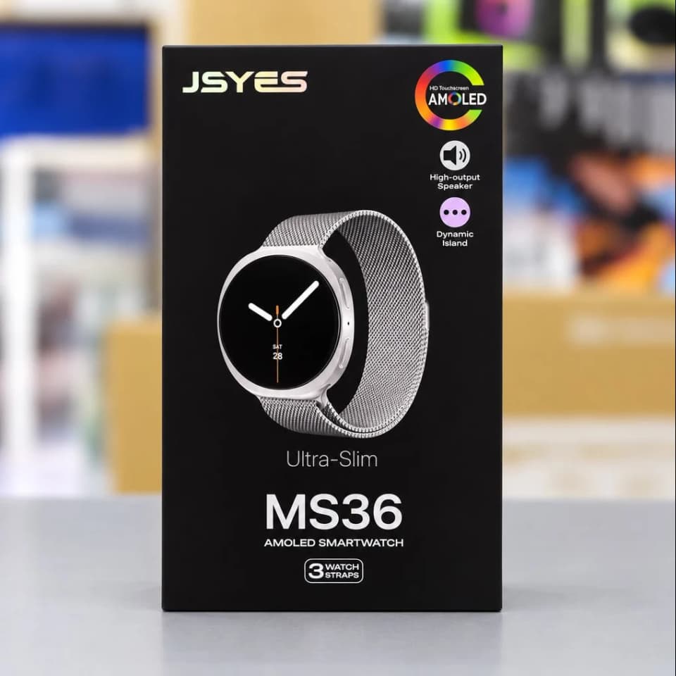 ساعة JSYES MS36 الذكية فائقة النحافة بشاشة AMOLED مع 3 أحزمة