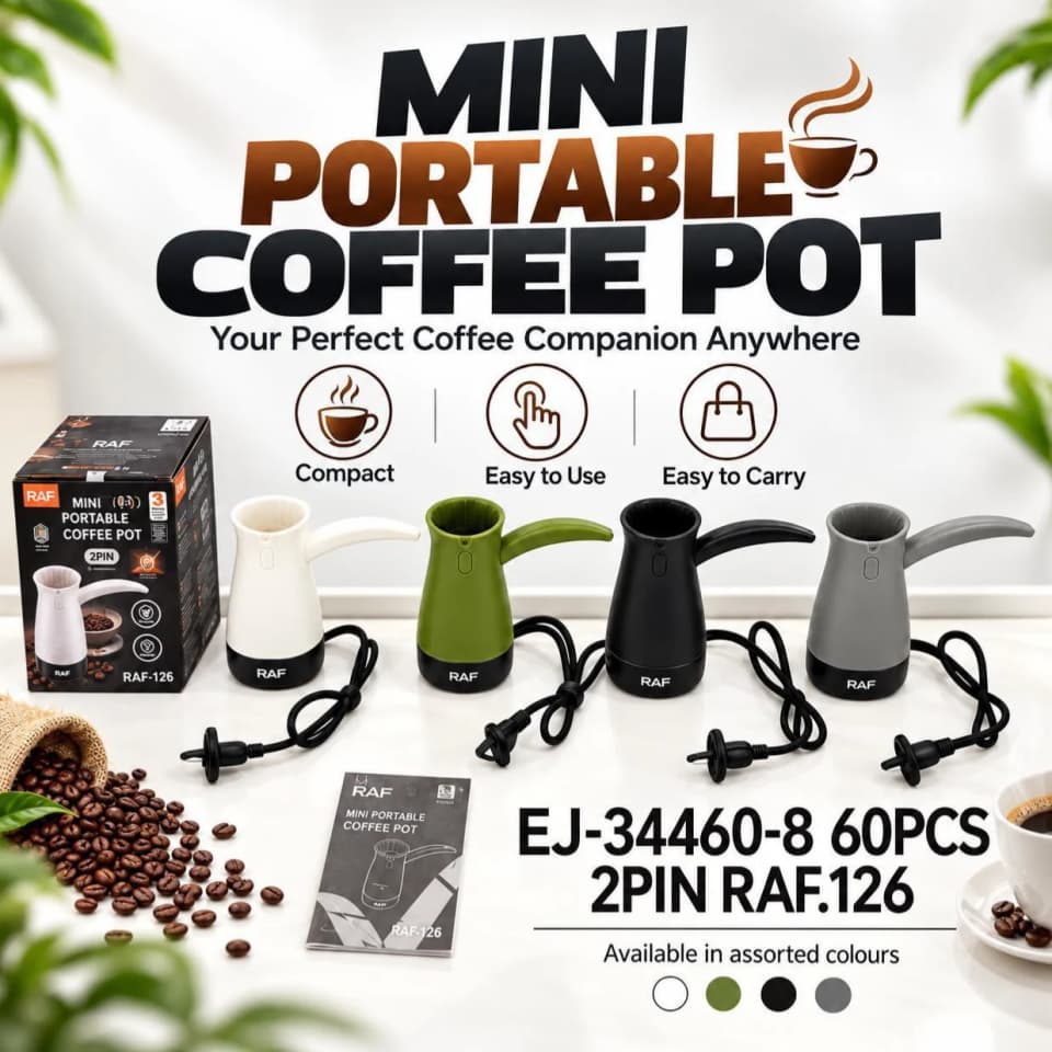 RAF-126 Mini Portable Electric Coffee Pot – Compact Coffee Maker